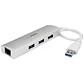 Hub Concentrador de 3 Puertos USB 3.0 con Adaptador de Red Ethernet Gigabit - Miniatura 1