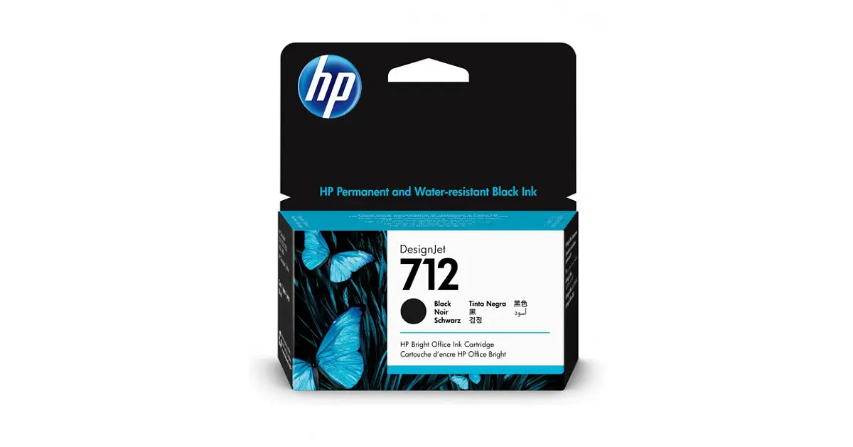 Cartucho de Tinta HP 712 color Negro 38ml 3ED70A