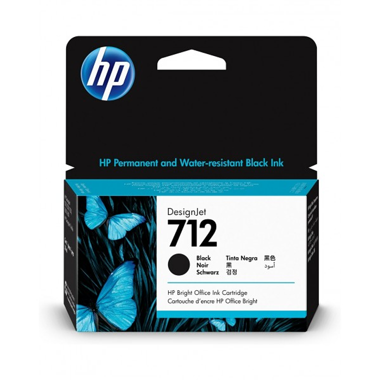 Cartucho de Tinta HP 712 color Negro 38ml 3ED70A 1