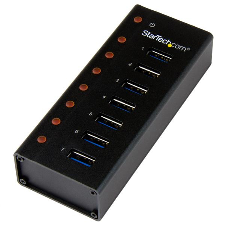 Concentrador USB 3.0 de 7 Puertos con Caja de Metal - Hub de Sobremesa o Montaje en Pared 3