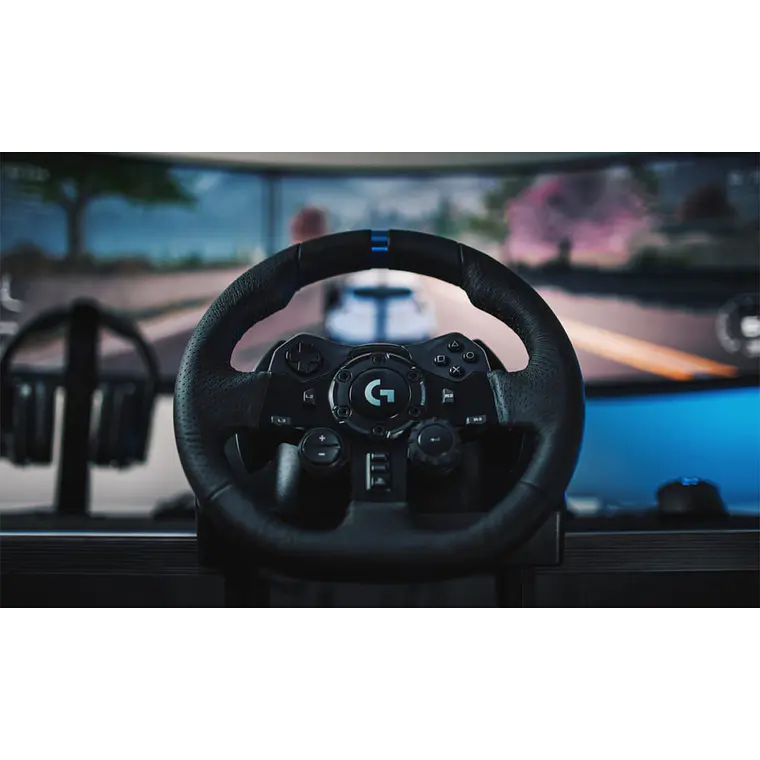 Volante Logitech G923 TRUEFORCE para PS4, Diseño Premium, Doble Embrague, Pedales incluidos 5