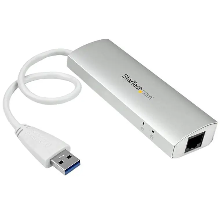 Hub Concentrador de 3 Puertos USB 3.0 con Adaptador de Red Ethernet Gigabit 2