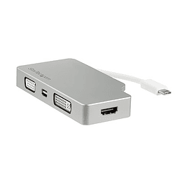 Adaptador USB-C de Video Multipuertos 4en1 - de Aluminio - 4K 30Hz - Plateado
