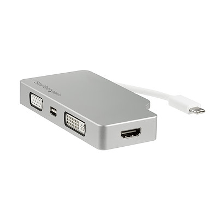 Adaptador USB-C de Video Multipuertos 4en1 - de Aluminio - 4K 30Hz - Plateado 1