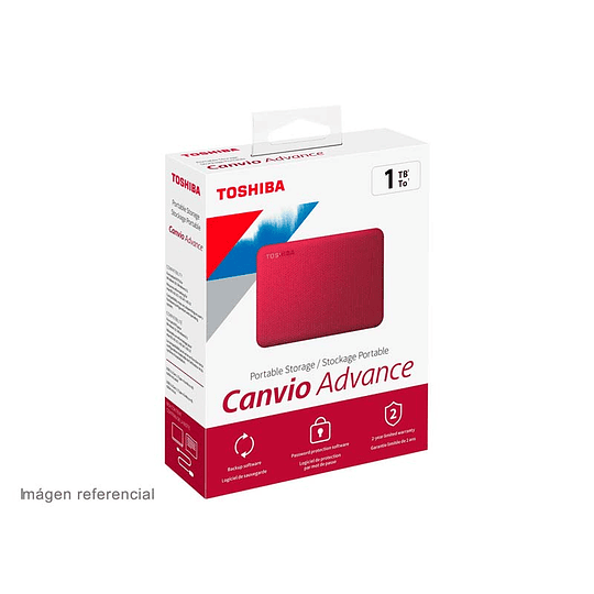Disco duro 1TB externo | Toshiba Canvio Advance HDTCA10XR3AA Rojo