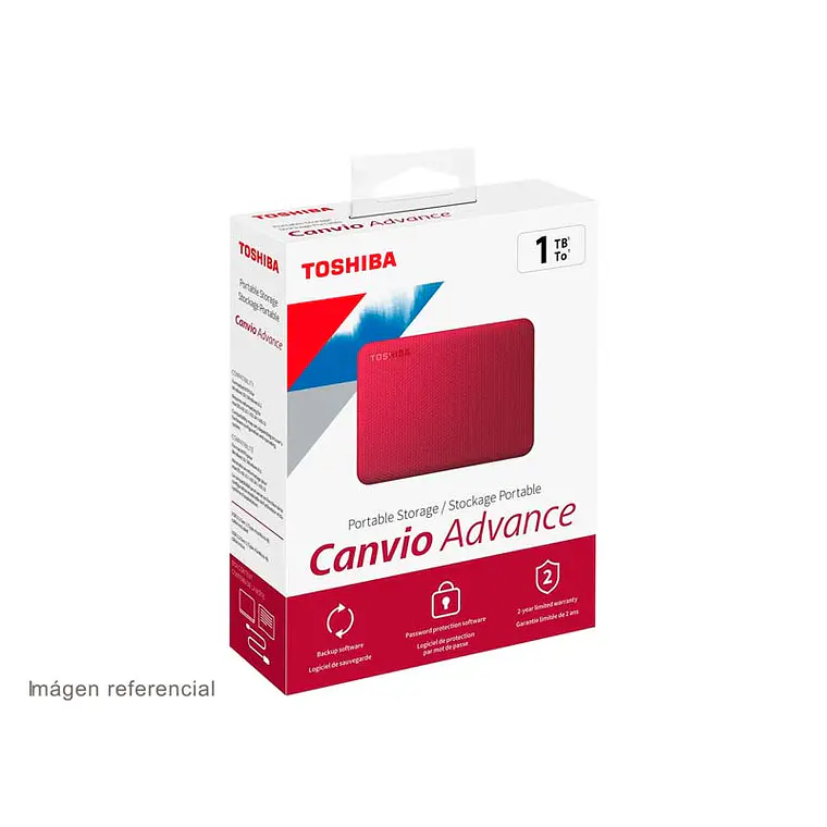 Disco duro 1TB externo | Toshiba Canvio Advance HDTCA10XR3AA Rojo 2