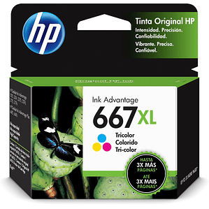 Cartucho de tinta HP 667 XL Tricolor Original 3YM80AL