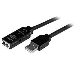 Cable de Extensión USB Startech, USB-A Macho a USB-A Hembra, Largo 25m, Negro