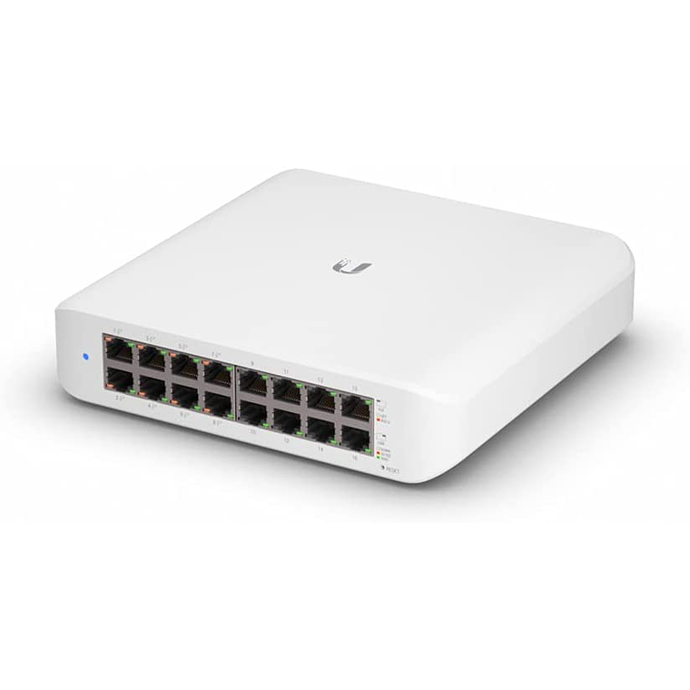 Switch 16 puertos Ubiquiti UniFi Switch Lite | Conmutador Gigabit 8 puertos PoE+ 802.3at  1