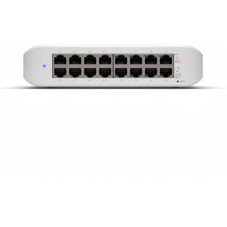 Switch 16 puertos Ubiquiti UniFi Switch Lite | Conmutador Gigabit 8 puertos PoE+ 802.3at  2