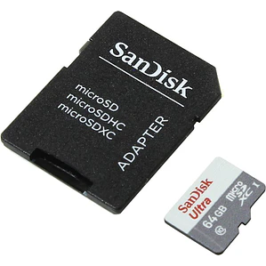 Tarjeta microSDXC SanDisk Ultra 64GB UHS-I, Clase 10, con Adaptador SD
