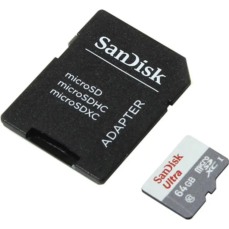 Tarjeta microSDXC SanDisk Ultra 64GB UHS-I, Clase 10, con Adaptador SD 1