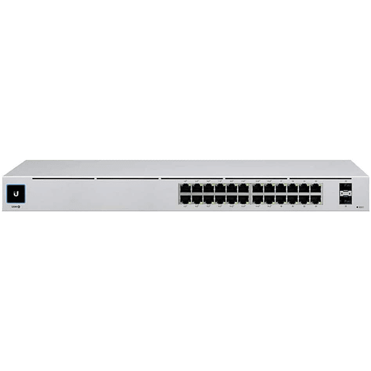 Switch 24 puertos USW-24 UBIQUITI LCD1.3 24-1000 2-SFP RS232 req-UniFi conmutador Admin Rack