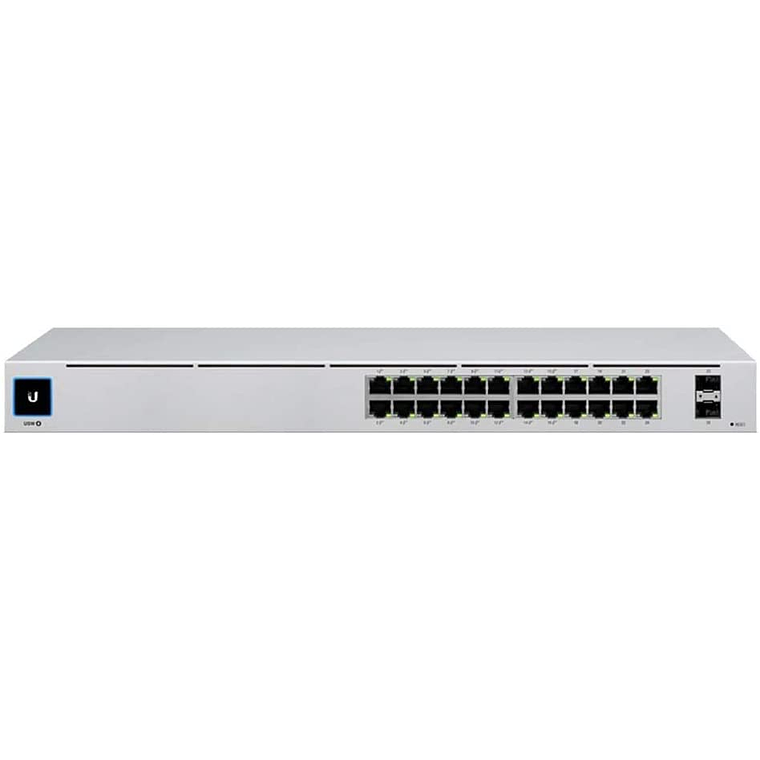 Switch 24 puertos USW-24 UBIQUITI LCD1.3 24-1000 2-SFP RS232 req-UniFi conmutador Admin Rack 1