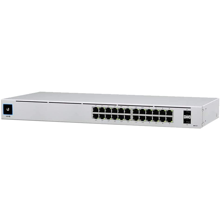 Switch 24 puertos USW-24 UBIQUITI LCD1.3 24-1000 2-SFP RS232 req-UniFi conmutador Admin Rack 2