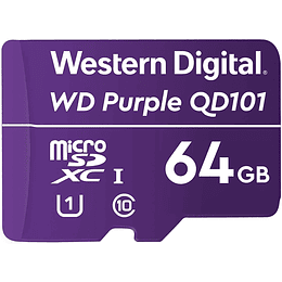 Tarjeta de Memoria Flash Western Digital WD Purple SC QD101, 64GB MicroSDHC Clase 10