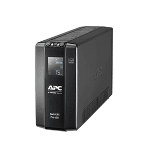 UPS 650VA APC SAI Back Pro BR, 6 tomas de salida, AVR, interfaz LCD