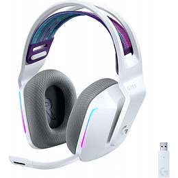 Headset Gamer Inalámbrico Logitech G733, Lightspeed, RGB, USB-C, Multiplataforma, Color blanco