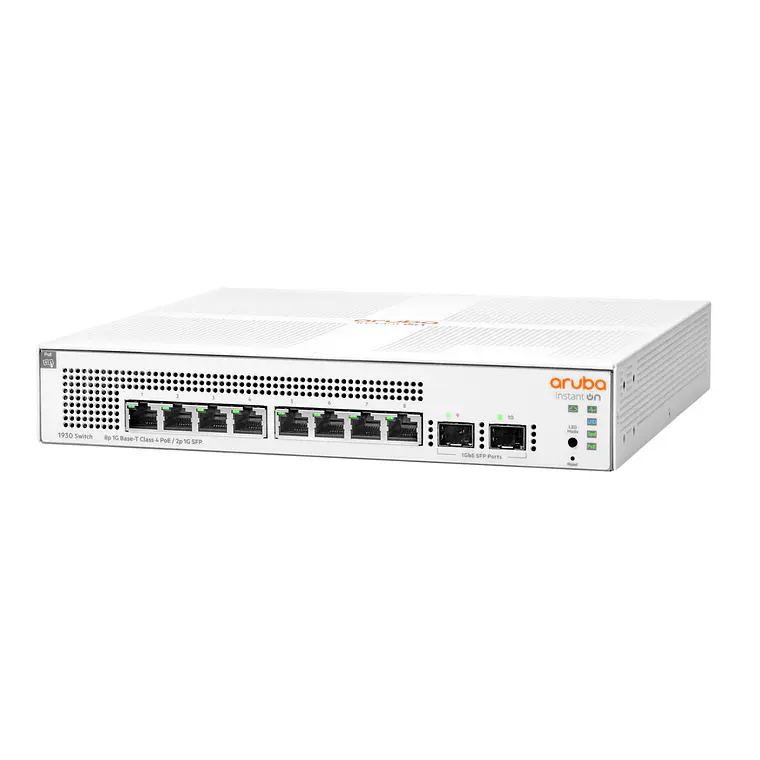Switch 8 puertos HPE Aruba Instant On 1930 Compatible con PoE + Gigabit, con SFP 2