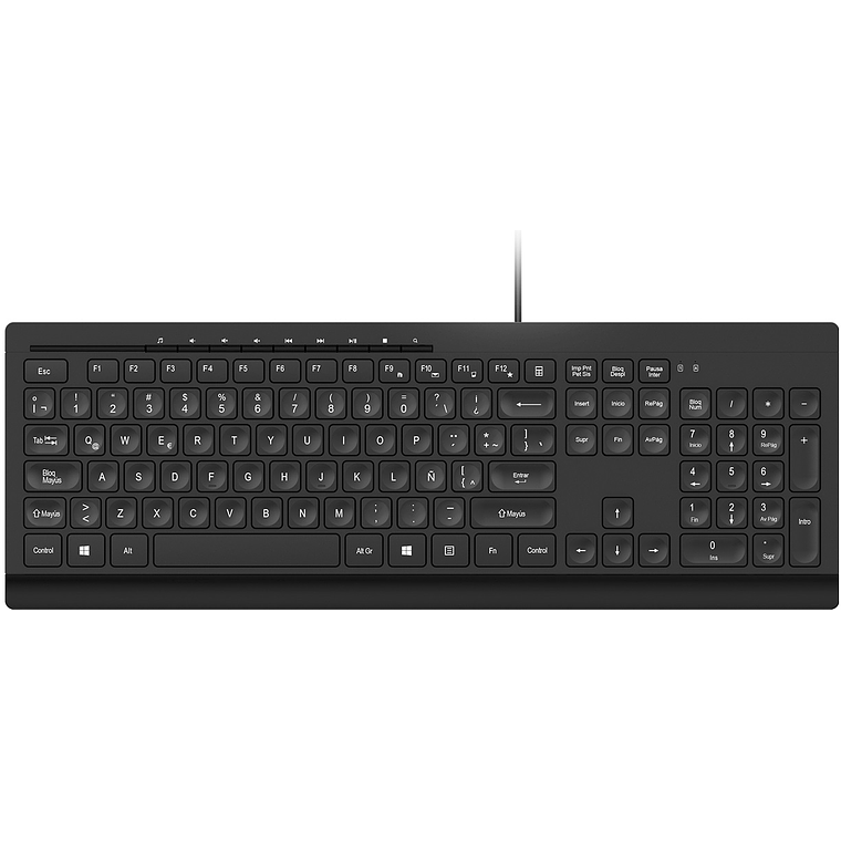 Klip Xtreme - Keyboard - Wired - Spanish - USB - Black - Multimedia keys 1