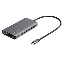 Adaptador Multipuertos USB-C - Mini Docking Station para Viajes con HDMI de 4K o VGA de 1080p