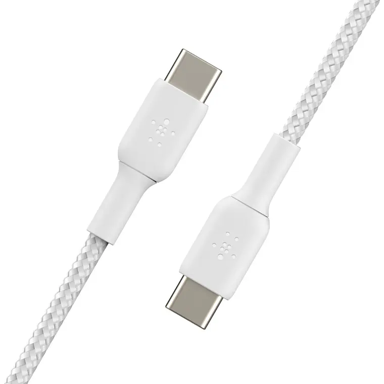 Cable USB-C Belkin Boost Charge a USB-C (M-M), Trenzado, 1m, Blanco 2