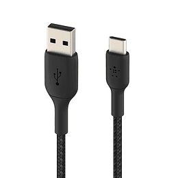 Cable USB-C Belkin Boost Charge a USB-A (M-M), Trenzado, 1m, Negro