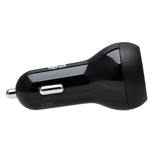 Cargador para Automóvil USB 2 Puertos Carga PD 39W, USB-C y USB-A, Negro