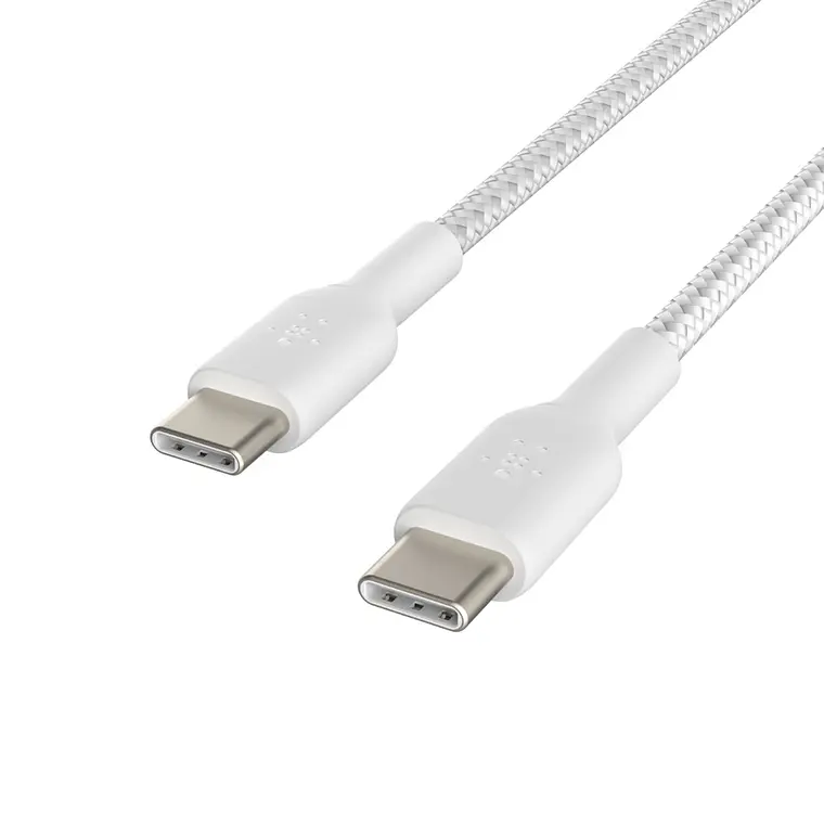 Cable USB-C Belkin Boost Charge a USB-C (M-M), Trenzado, 1m, Blanco 1