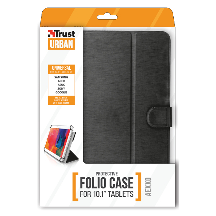 Estuche Universal Trust Aexxo Folio Case, Universal para Tablets de 10.1