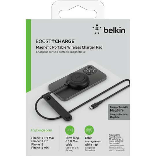 Almohadilla de carga inalámbrica magnética Belkin Boost Charge (negra)