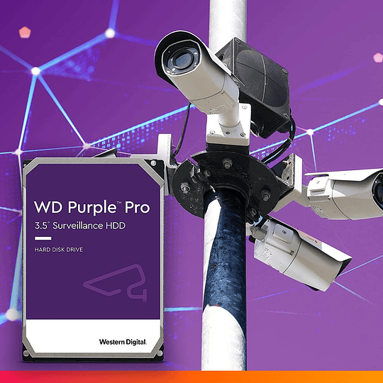 Disco duro interno de vigilancia WD Purple Pro de 12 TB - SATA 6 Gb/s, caché de 256 MB, 3.5 pulgadas 