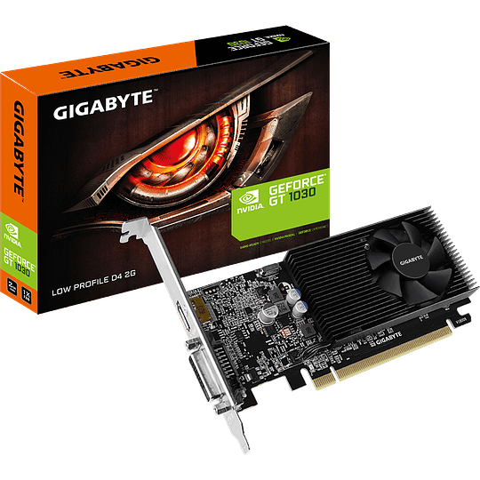 Tarjeta de Video Gigabyte GT 1030 Low Profile D4 2G - 2 GB DDR4 - PCIe 3.0 perfil bajo 