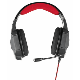 Audifono Gamer Trust GXT 322 Carus, Black, Micrófono flexible y banda de la cabeza ajustable