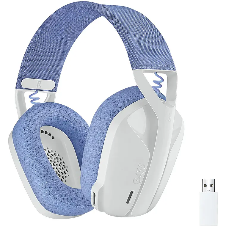 Audífonos Gamer Logitech G435 Lightspeed, Dongle USB, Bluetooth, Blanco 1
