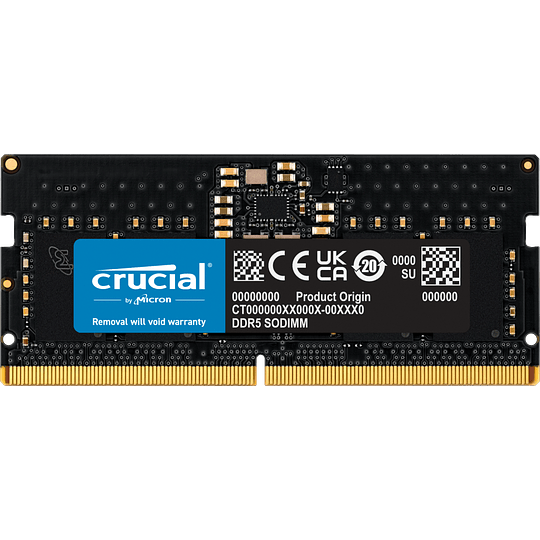 Memoria Ram 8GB DDR5 4800Hrz CL40 SoDimm sin Buffer Crucial