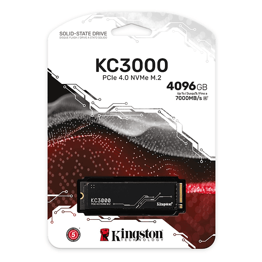 Unidad de Estado Sólido Kingston KC3000, 4TB, PCIe 4.0 NVMe M.2, 7000MB/s