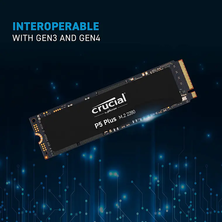 Unidad de Estado Sólido Crucial P5 Plus 500GB 3D NAND NVMe PCIe 3
