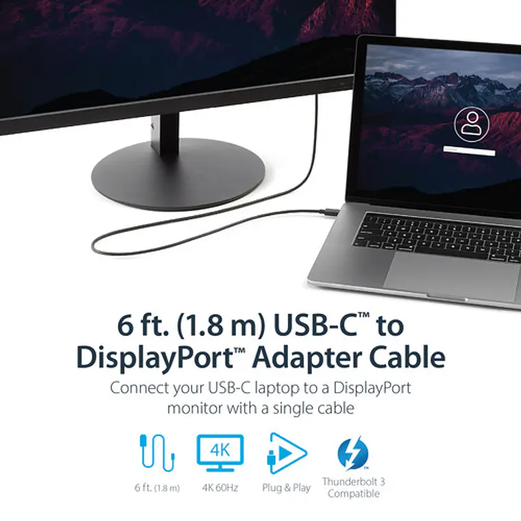Cable USB tipo C a DisplayPort de StarTech (6') 3