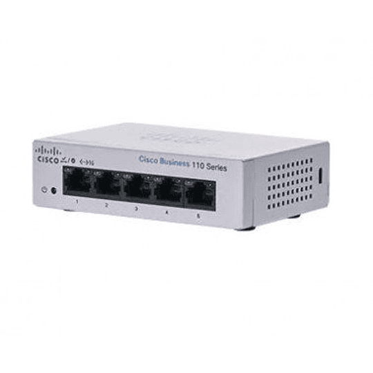 Switch Cisco CBS110-5T-D-NA de 5 puertos RJ-45 Gigabit Ethernet (10/100/1000Mbps).