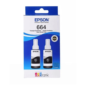 Pack 2 Botellas de Tinta Epson 664 color negro