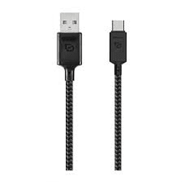 Cable USB-A a USB-C, USB 2.0, 1.2 Mt Rugged Dusted negro