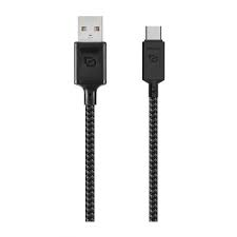Cable USB-A a USB-C, USB 2.0, 1.2 Mt Rugged Dusted negro 1
