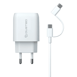 Cargador 2 en 1 Dusted, 12W, USB-C, Micro USB, Doble Puerto USB