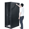 Easy Rack 600mm/42U/800mm con techo, panel lateral, ruedas, pies y 4 soportes, sin fondo, negro