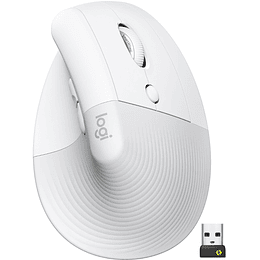 Mouse ergonómico - 6 botones - inalámbrico - Bluetooth, 2.4 GHz - blanco hueso
