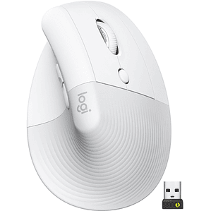 Mouse ergonómico - 6 botones - inalámbrico - Bluetooth, 2.4 GHz - blanco hueso