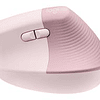 Mouse Inalámbrico Logitech Lift Vertical Ergonomic, 6 botones, hasta 4000 dpi. Color Rosa