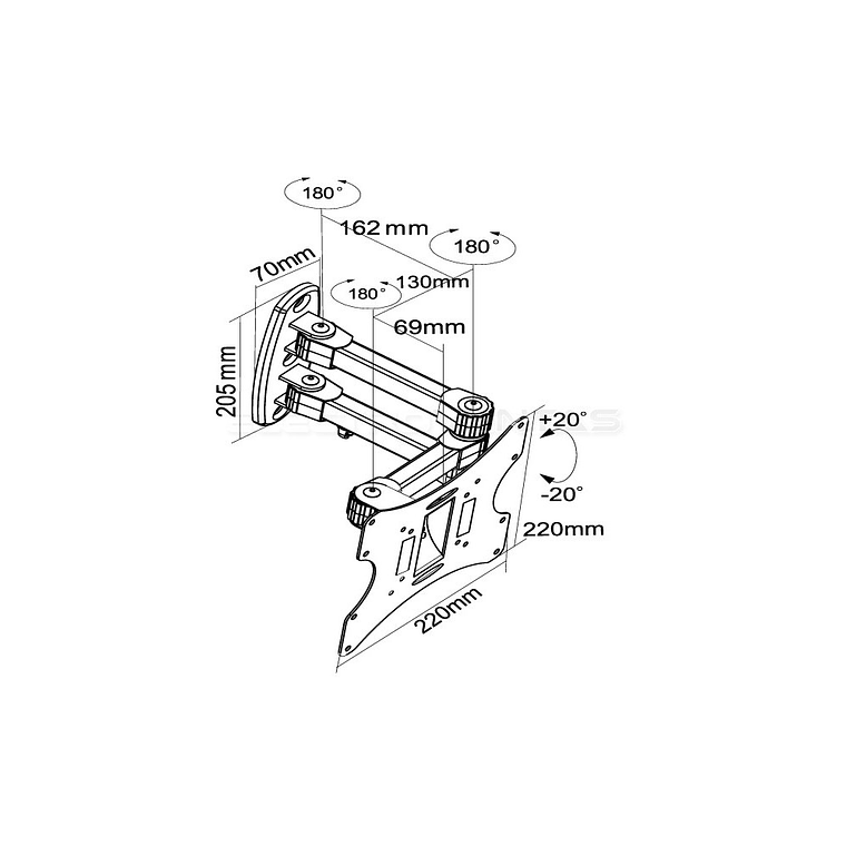 Soporte para TV LCD LED Brazo doble 23-42, 10 - 40cm VMax 200 X 200, 30Kg 1