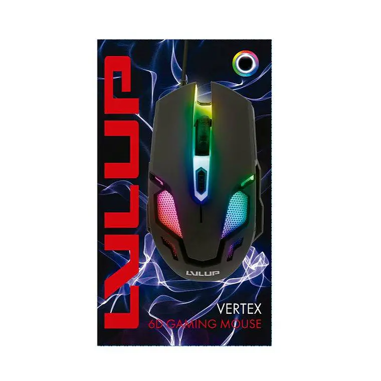 Mouse Gamer Vivitar LvlUp Vertex, 5 Botones, 3200DPI, Iluminación LED, Negro 3